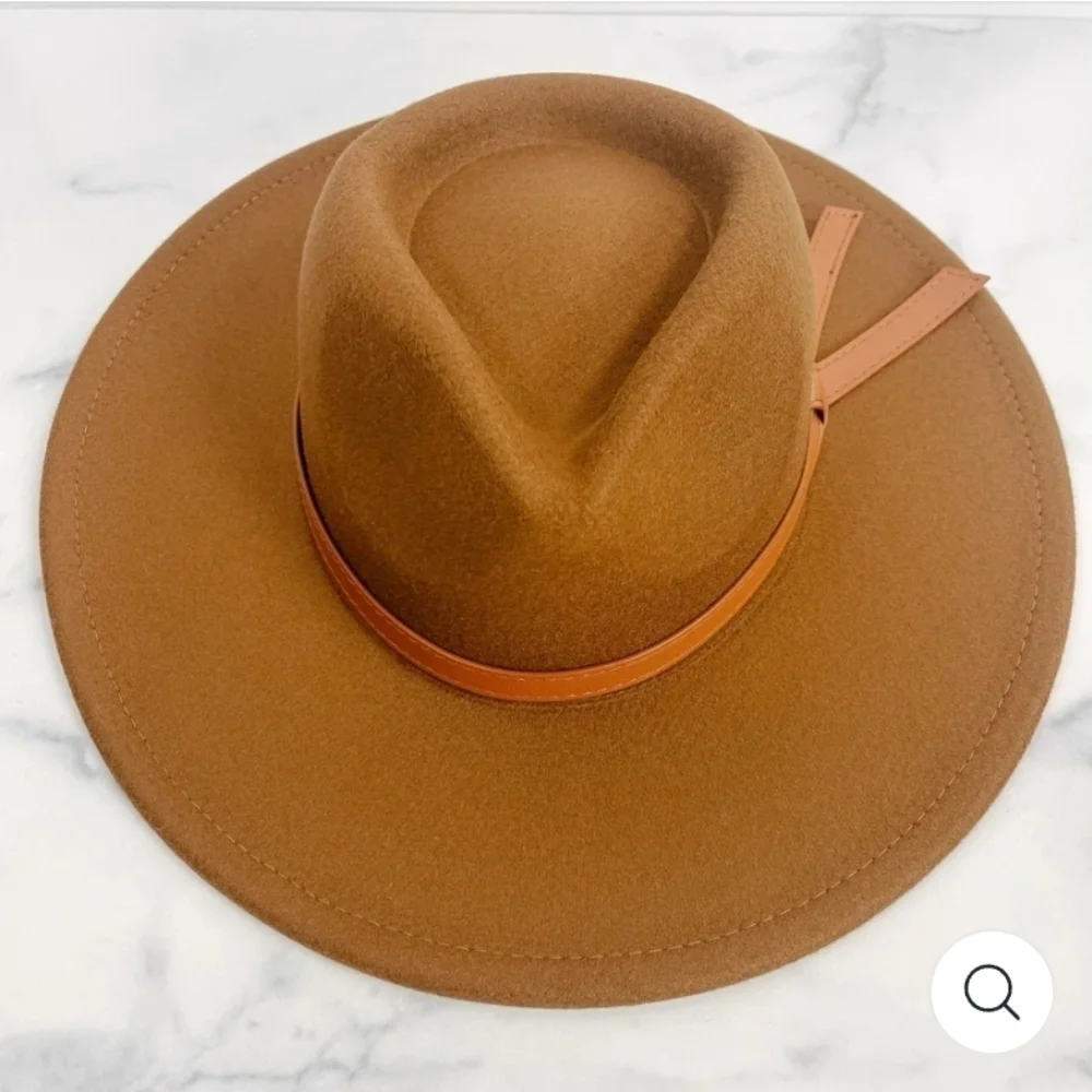 Stylish Orange Wide-Brim Hat One Zise